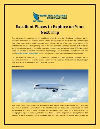 Excellent Places to Explore on Your Next Trip