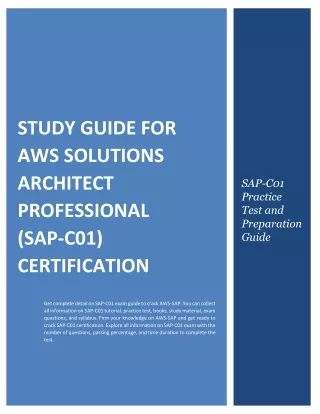 Study Guide for AWS Solutions Architect Professional (SAP-C01) Certification