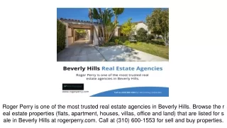 Beverly Hills Real Estate Agencies