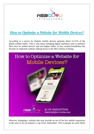 How to Optimize a Website for Mobile Devices?