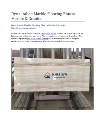 Dyna Italian Marble Flooring Bhutra Marble & Granite