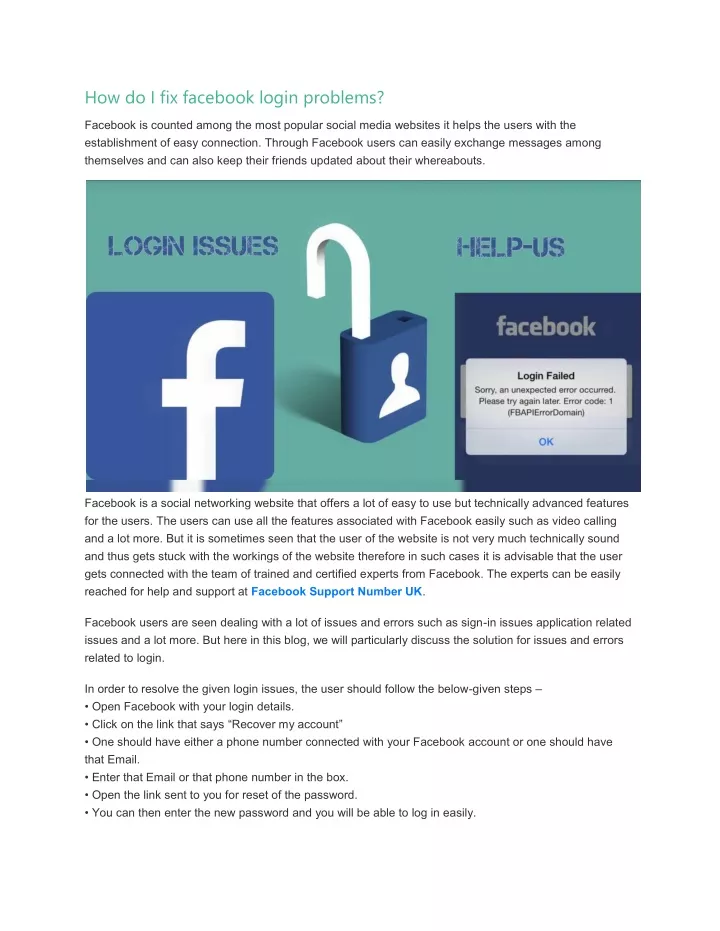 how do i fix facebook login problems