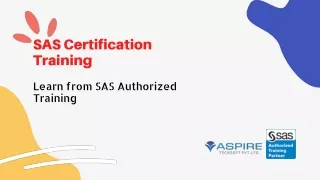 Learn SAS Certification training by SAS Authorized Training at Aspire Techsoft Pune