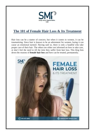 The 101 of Female Hair Loss & Its Treatment