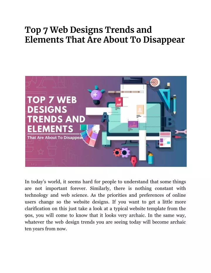top 7 web designs trends and elements that