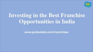 Investing in the Best Franchise Opportunities in India