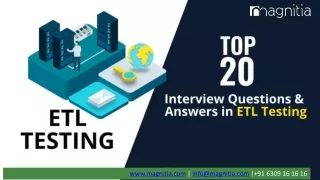 Top 20 ETL Testing interview Questions & Answers in 2020 - Upskill with MAGNITIA
