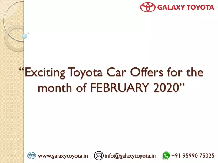 exciting toyota car offers for the month