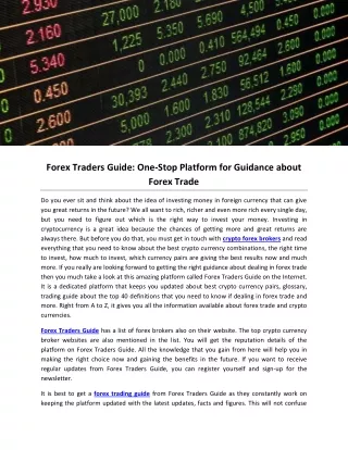 Forex Traders Guide: Gain Knowledge about Best Forex Pairs to Trade