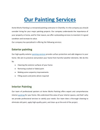 our painting services