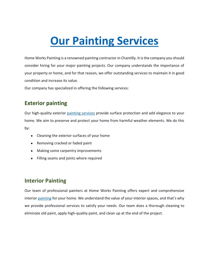 our painting services