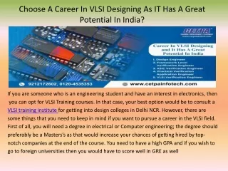 What Is VLSI Course? Career opportunities After VLSI Training Course