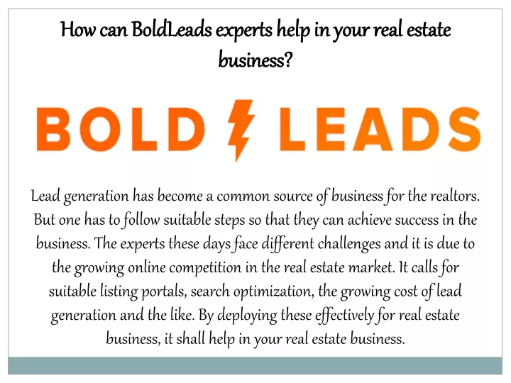 how can how can boldleads boldleads experts help