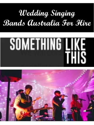 Wedding Singing Bands Australia For Hire