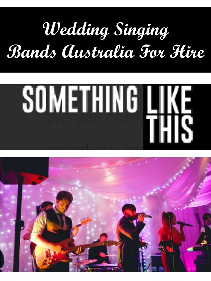 wedding singing bands australia for hire
