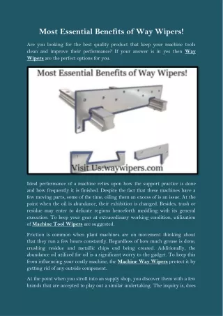 Most Essential Benefits of Way Wipers!