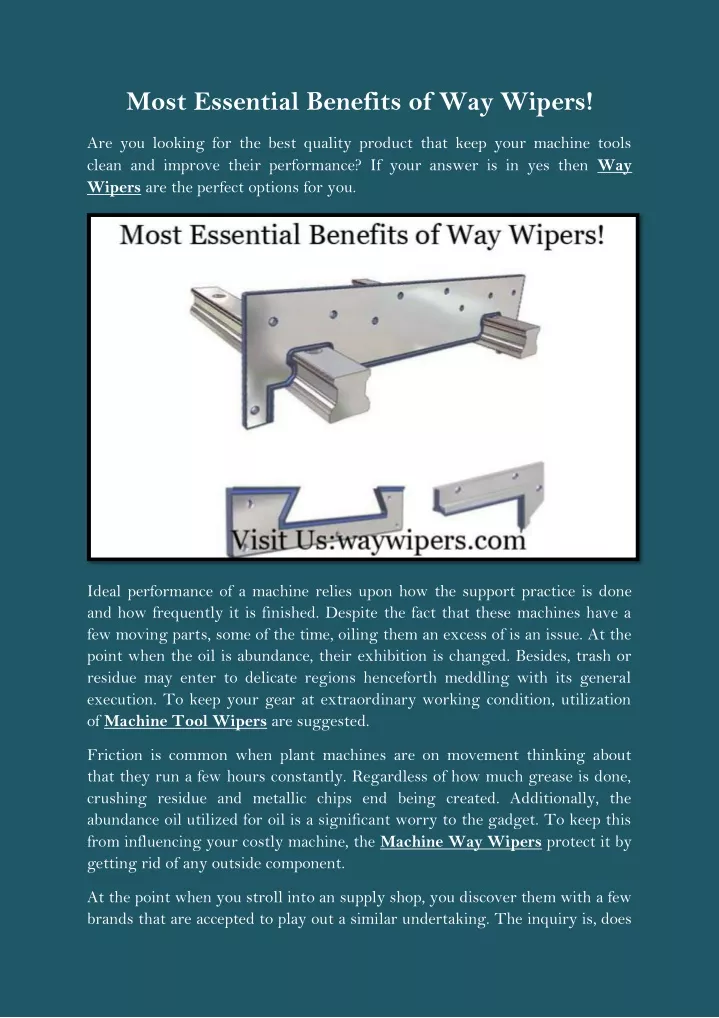 most essential benefits of way wipers