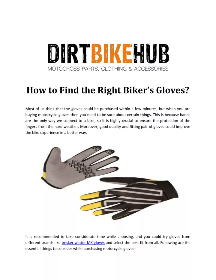 how to find the right biker s gloves