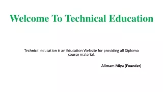 Technical Education