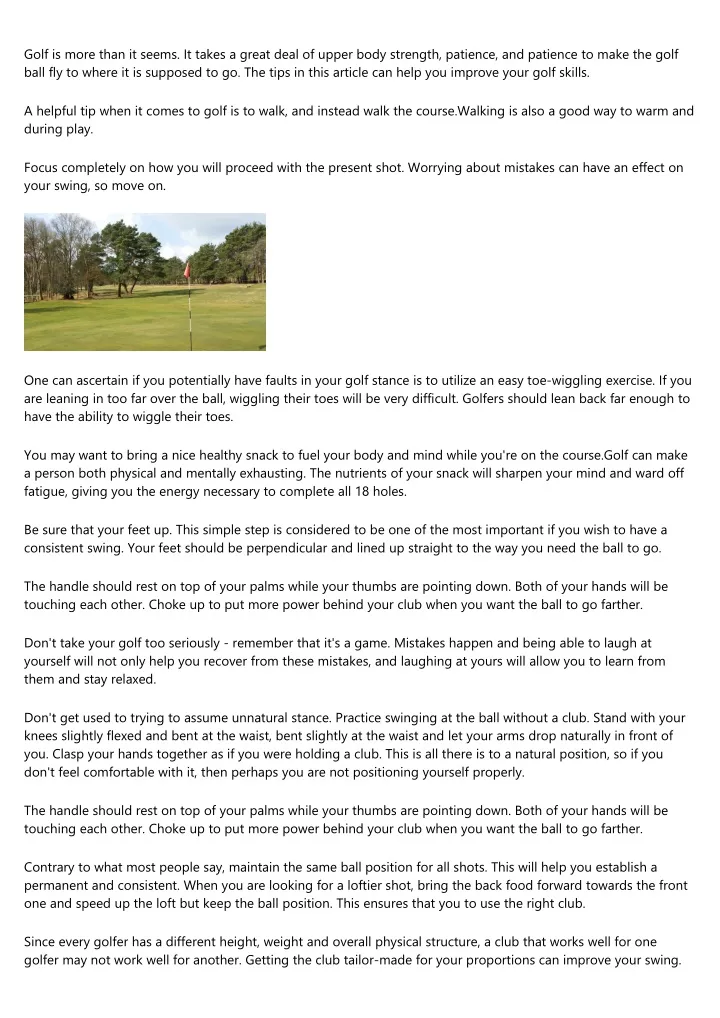 golf is more than it seems it takes a great deal