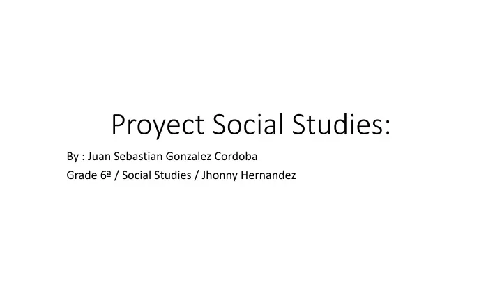 proyect social studies
