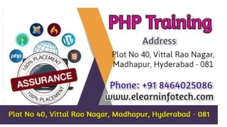 PHP Training Institute in Madhapur, Hyderabad