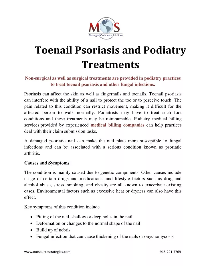 toenail psoriasis and podiatry treatments