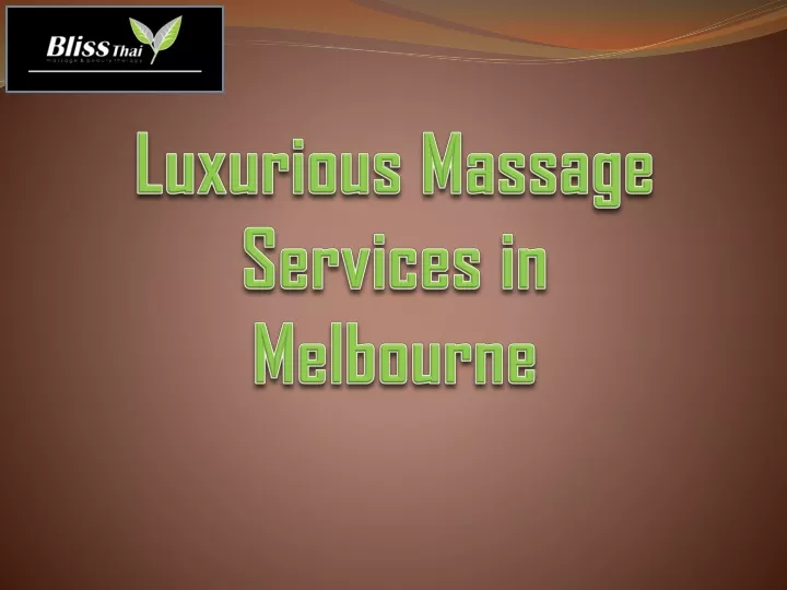 luxurious massage services in melbourne