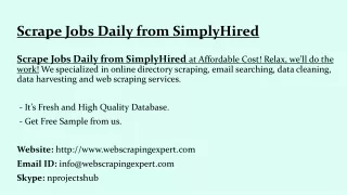 Scrape Jobs Daily from SimplyHired