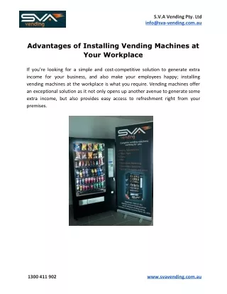 Advantages of Installing Vending Machines at Your Workplace