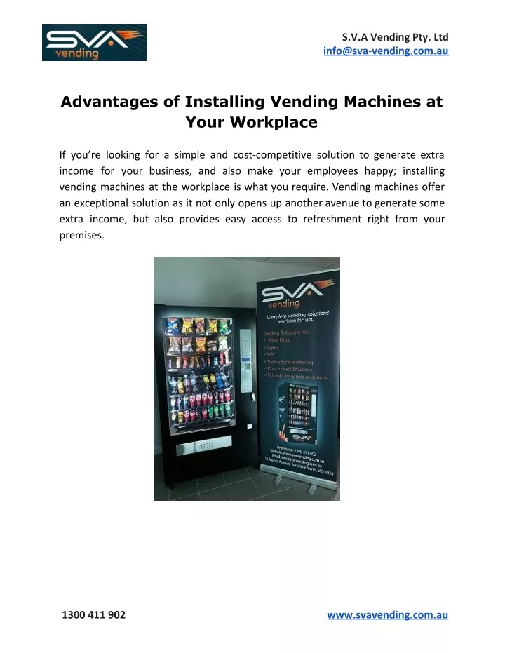 s v a vending pty ltd info@sva vending com au
