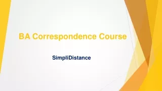 BA Correspondence Course - SimpliDistance