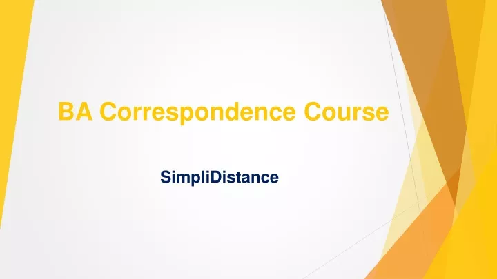 ba correspondence course