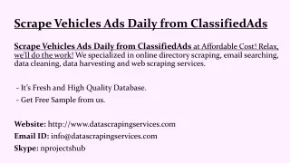 scrape vehicles ads daily from classifiedads