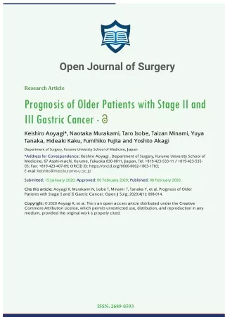 Open Journal of Surgery