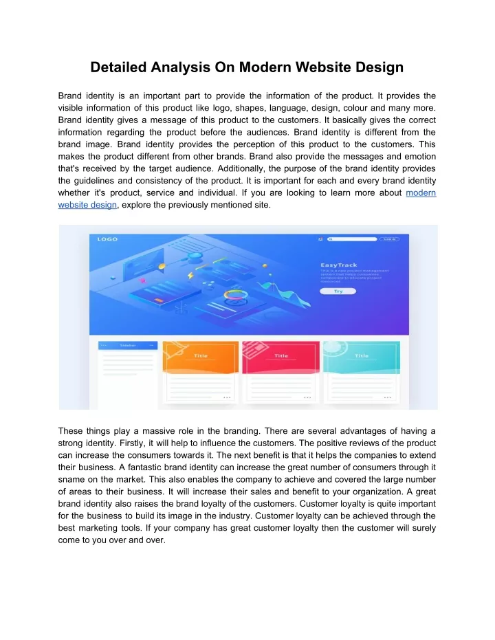 detailed analysis on modern website design