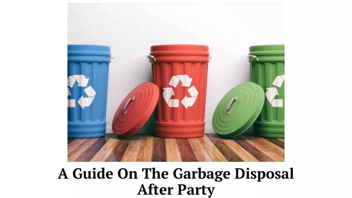 a guide on the garbage disposal after party