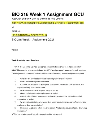 bio 316 week 1 assignment gcu just click on below