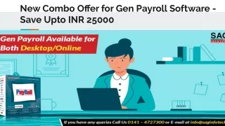 SAG Infotech: Happy to Announce New Combo Offer For Gen Payroll Software