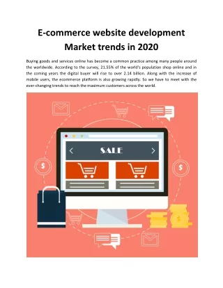 E-commerce website development Market trends in 2020