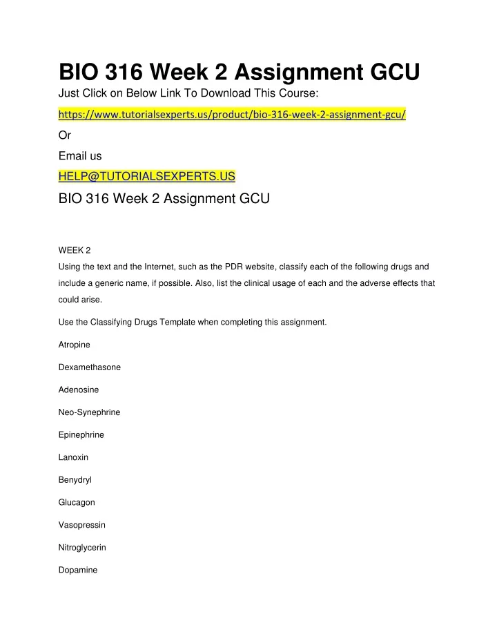 bio 316 week 2 assignment gcu just click on below
