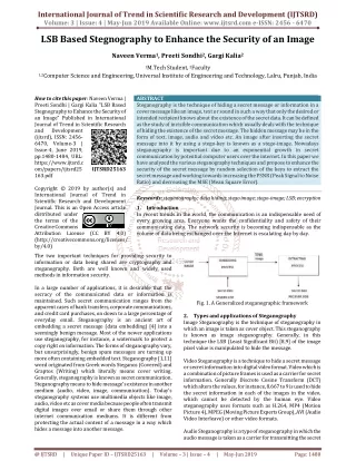 LSB Based Stegnography to Enhance the Security of an Image