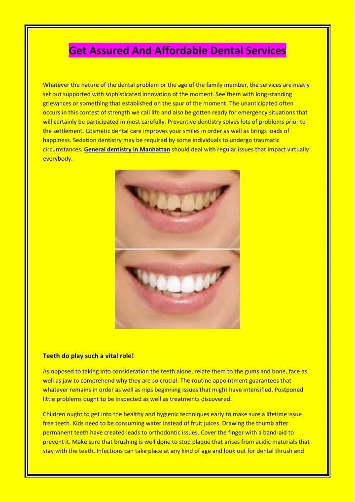get assured and affordable dental services