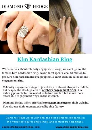 Celebrity Engagement Rings - Kim Kardashian Ring