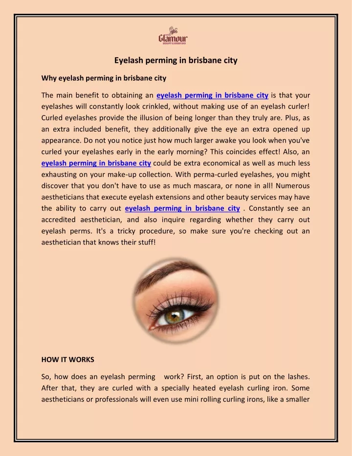 eyelash perming in brisbane city