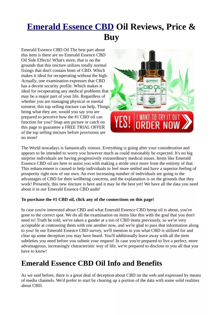 emerald essence cbd oil reviews price buy