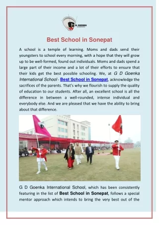 Best School in Sonepat