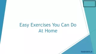 Easy Exercises You Can Do At Home