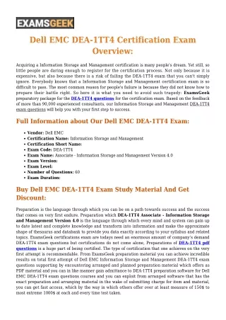 Dell EMC DEA-1TT4 [2020] Exam Questions - Success Secret