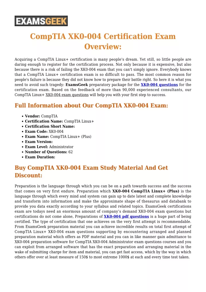 comptia xk0 004 certification exam overview